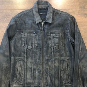 John Varvatos waxed denim jacket